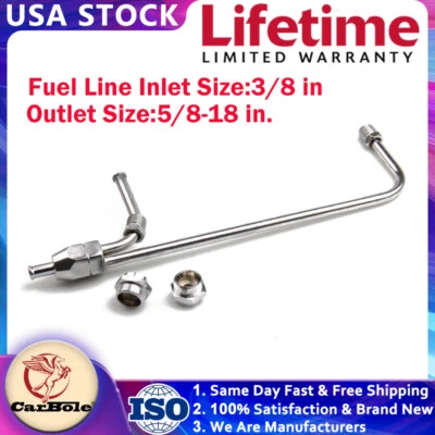 Línea de combustible doble cromada 1552 para carburador Holly 4150 doble bomba ajuste manguera de 3/8" Foto 1 de 4