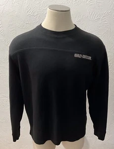 EUC - Vintage Harley Davidson Crewneck Pullover Embroidered Sweatshirt Black, LG - Picture 1 of 9