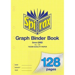 Spirax 135 5mm Graph Binder Book A4 128pg - Picture 1 of 1