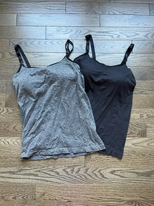 TWO Bravado Designs Maternity/Nursing Camisole | Black + Charcoal Heather | XL - Picture 1 of 7