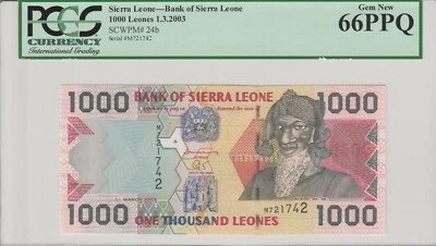 Sierra Leone 1000 leones 2003 Gem New PCGS 66PPQ - Image 1 of 4