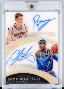 Carmelo Anthony Kristaps Porzingis 2015 Immaculate Rookie Acetate Dual Auto /49 - Picture 1 of 2