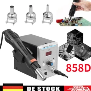 700W Lötstation Heißluft Löten Lötkolben Air Rework SMD Station 858D + 3 Nozzles - Bild 1 von 13