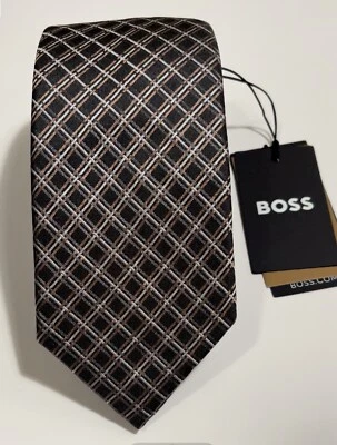 Corbata de seda Boss By Hugo Boss Italia en color negro (ancho 7,5 cm). Foto 1 de 4
