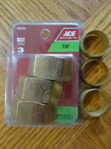 Lot of 6 Ace 7/8" Brass Compression Tube Nut & Connector Ferrule Sleeve 6 Piece - Picture 1 of 8