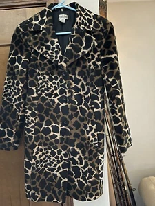 Womens Size Small Bebe Faux Leopard Coat Jacket Beautiful Looks New EUC - Picture 1 of 4