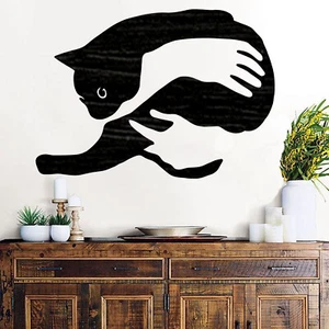 Gato en brazos recortado, letrero de placa de madera, decoración del hogar, suministros artesanales - Imagen 1 de 4