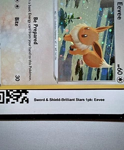 Eevee SWSH190 Brilliant Stars Blister POKEMON TCG Live Online Code Card Messaged - Picture 1 of 1