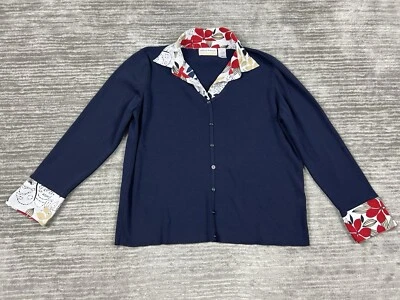 Suéter Pullover Alfred Dunner Para Mujer 1X Azul Cuello Imitación Cárdigan Foto 1 de 4