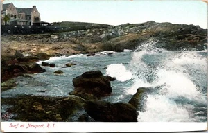 Surf at Newport Rhode Island Postcard Undivided back - Picture 1 of 2