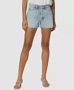 $125 Hudson Jeans Women's Blue Lori High Waist Raw-Edge Hem Denim Shorts Size 27 - Picture 1 of 5