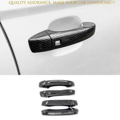 Cubierta de manija de puerta lateral exterior de fibra de carbono para Audi A6 S6 2012-2018 8 piezas Foto 1 de 4