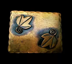 VINTAGE 1950'S MODERNIST COPPER LEAVES BROOCH BY FRANK REBAJES - NEW YORK - Picture 1 of 3