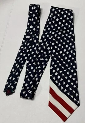 Corbata Tommy Hilfiger Roja Blanca Azul Estrellas Rayas Bandera de EE. UU. Seda Patriótica Foto 1 de 4