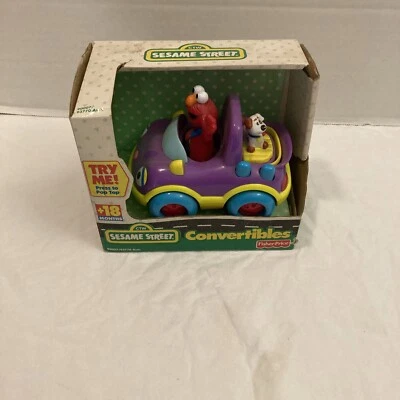 2000 Mattel Sesame Street Purple Travel Car, Elmo And Puppy - Image 1 of 4