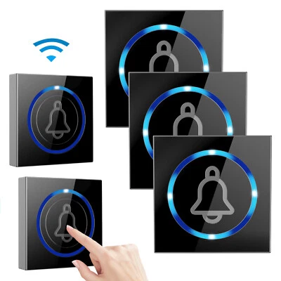 LED Funkklingel Türklingel Funk Set Haustür Plug-in Doorbell Klingel 38 Melodien - Bild 1 von 4