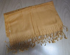 Pashmina by "Bijoux Terner" Summer Light Weight Wrap Goldish Yellow with Fridge! - Picture 1 of 1