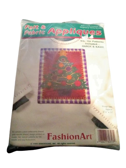 Dimensions Fashion Art #80313 Fancy Christmas Tree Felt & Fabric Applique Kit