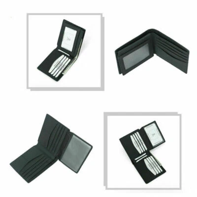 RFID Blocking Men's Carbon Fiber Leather Bifold Credit Card ID Holder Wallet - Image 1 of 4