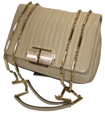 Bolso de Hombro Anya Hindmarch Beige Cosido Cuero Correa de Cadena Mediano ¡Casi COMO NUEVO! Foto 1 de 4