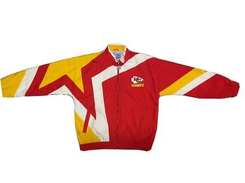 Vintage NFL Kansas City Chiefs STARTER Windbreaker Jacket Football Size Large Cover