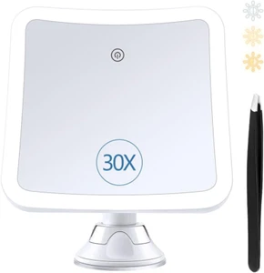Vergrößerungsspiegel mit Licht 30X, beleuchteter Make-up-Spiegel mit Vergrößerung - Bild 1 von 12