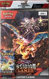 Pokemon Scarlet & Violet Obsidian Flames TCG Collectors Kit Album Poster & Pack*