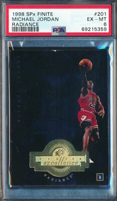 MICHAEL JORDAN 1998-99 UPPER DECK SPX FINITE RADIANCE #/590 PSA 6 CARD #201! - Image 1 of 2