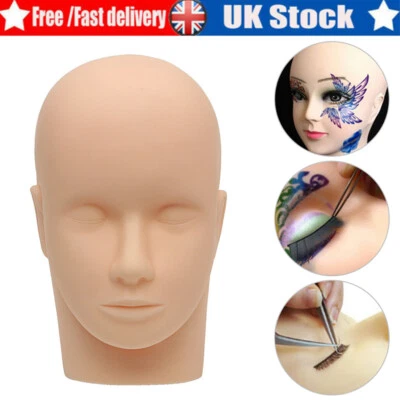 MANNEQUIN TRAINING HEAD EYELASH EXTENSION MAKEUP FACE PAINTING PRACTICE UK STOCK
