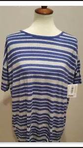 XS Irma Lularoe Rayas Azul Y Gris Nuevo Con Etiquetas - Imagen 1 de 1