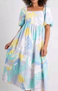 NEW TU Summer Dress Size 10 Petite Pastel Floral Retro Tiered Prairie Peasant - Picture 1 of 15