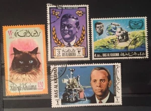 STAMP RAS-AL-KHAIMA LOT Cat Viktor Patsayev Russian Cosmonauts Mitchell Salyut - Picture 1 of 15