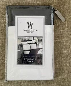 W WAMSUTTA Micro Cotton Std Pillow Sham HOTEL 20"x26" Classy Black and White NIP - Picture 1 of 5
