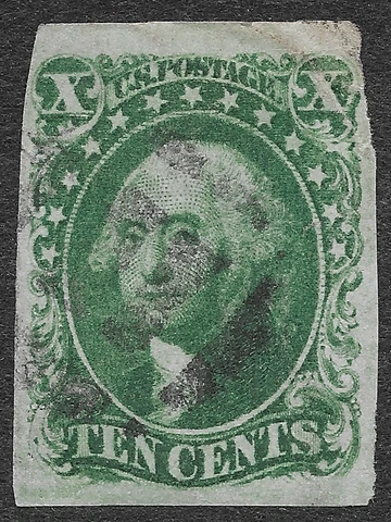 US Scott #15 VF Used Stamp 10c Green Type III Washington SCV $140 Cover