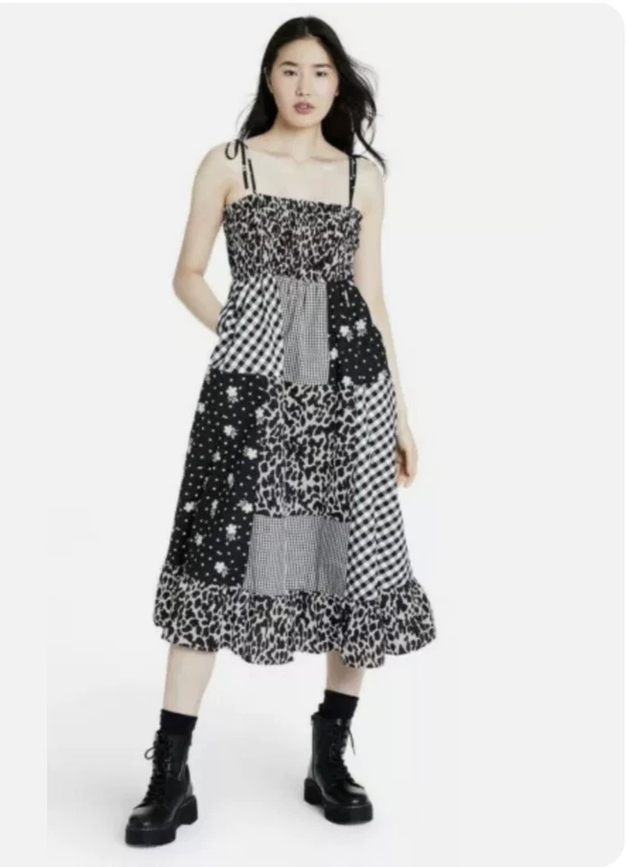 S Sandy Liang x Target Patchwork Sleeveless Dress Black/White OUT