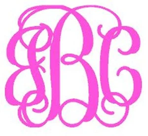 Monogram Car Decal - 3 Letter Vined Together - $5.00 and Free Shipping - Picture 1 of 1