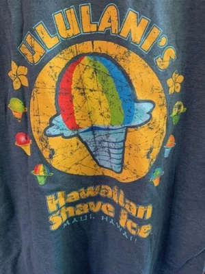 Camiseta ULULANI'S HAWAIIAN SHAVE ICE Front St Maui, Hawaii Gris Talla M Envejecida Foto 1 de 4