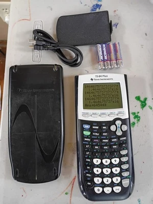 Texas Instruments TI-84 Plus Graphing Calculator W/new batteries+cover - Image 1 of 4