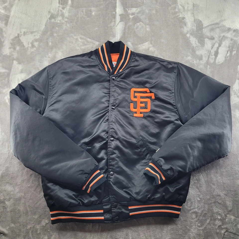 VTG San Francisco Giants Jacket Mens XL Black MLB Baseball Starter Satin Bomber - Image 1 of 4