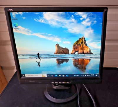 AOC LM942 19" LCD Monitor with Stand, VGA cable and Power cord - Image 1 of 4