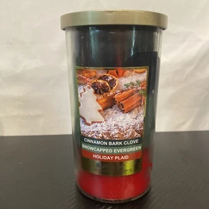 Holiday Style Triple Scent Candle Cinn. Clove/ Evergreen/ Holiday Plaid 17oz. - Picture 1 of 4
