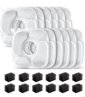 RBAYSALE 12 Pc Cat Water Fountain Filter Pre-Filter Sponges, 95oz/2.8L Pet Fountain