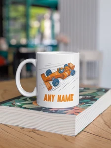 Personalised F1 Racing Mug - Formula One Racing Car Grand Prix Race - Orange - Picture 1 of 7