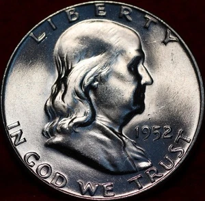 Uncirculated 1952 Philadelphia Mint Silver Franklin Half - Picture 1 of 2