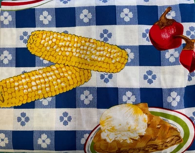 SYKEL ENTERPRISES #975 - TIEMPO DE PICNIC A CUADROS AZULES, 56" CON (1994)- 2 1/8 YARDAS Foto 1 de 4