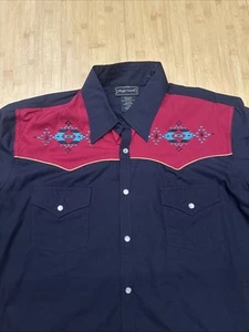 Vintage High Noon Aztec Western Hemd Herren L Pearl Snap Southwest Geometrisch - Bild 1 von 7