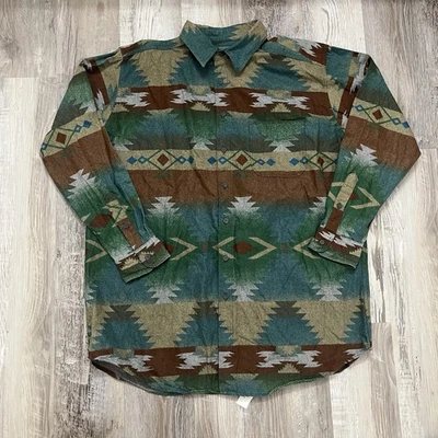 Vintage Woolrich Mens Long Sleeve Button Up Shirt XL Aztec Western Cotton - Image 1 of 4