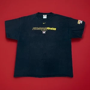 Vintage Nike Team Pittsburgh Pirates Center Swoosh Black T-Shirt Men’s SZ XL - Picture 1 of 11