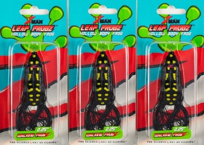 (LOTE DE 3) Z-MAN LEAP FROGZ WALKING FROGZ 2.25" LFWS-04 CABALLERO NEGRO BP9249 Foto 1 de 3