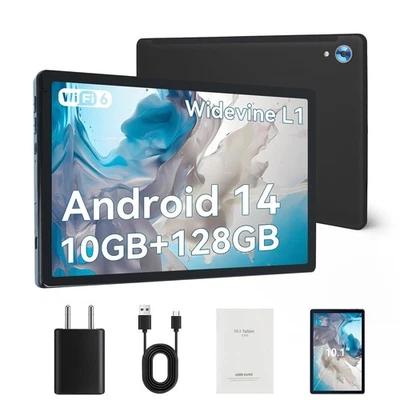 10 Zoll Tablet Android 14, 10 GB + 128 GB TF 1 TB 5MP + 8MP Kamera 5000 mAh  - Bild 1 von 4